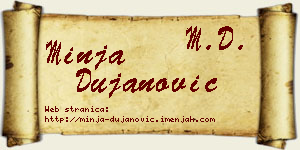 Minja Dujanović vizit kartica